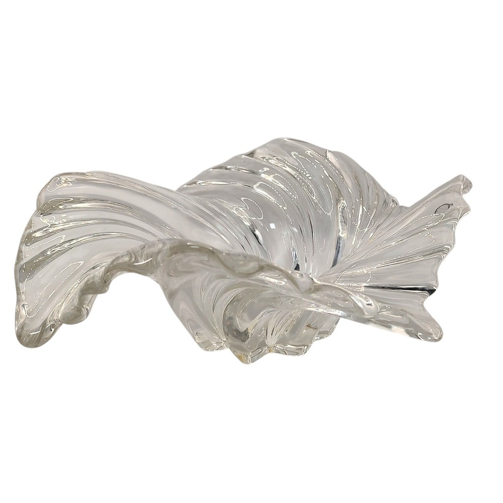 Vintage Mikasa Bowl Belle Epoque Wave Crystal Glass Centerpiece Decorative SEE‎